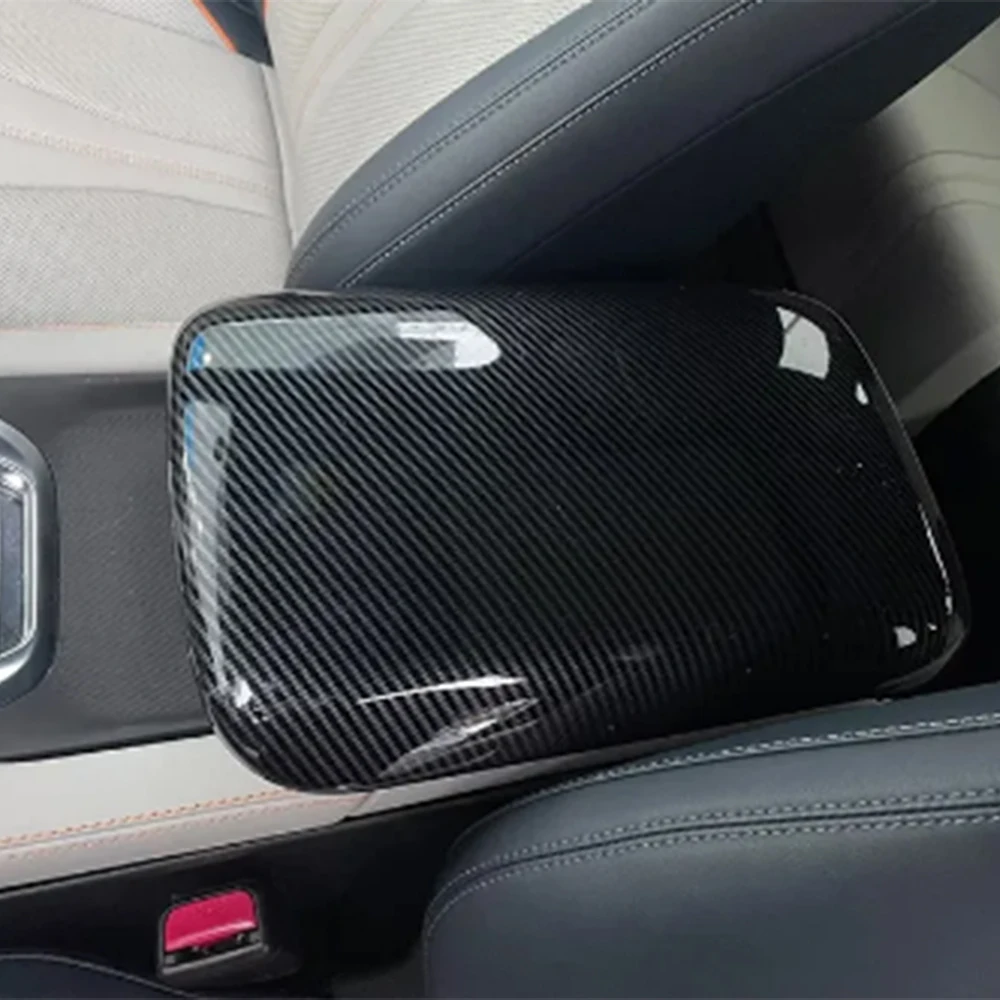 

Car Center Console Armrest Box Cover Trim Auto Parts For BYD Song Plus DMI EV Carbon Fiber Stickers 2023 Internal Accessories