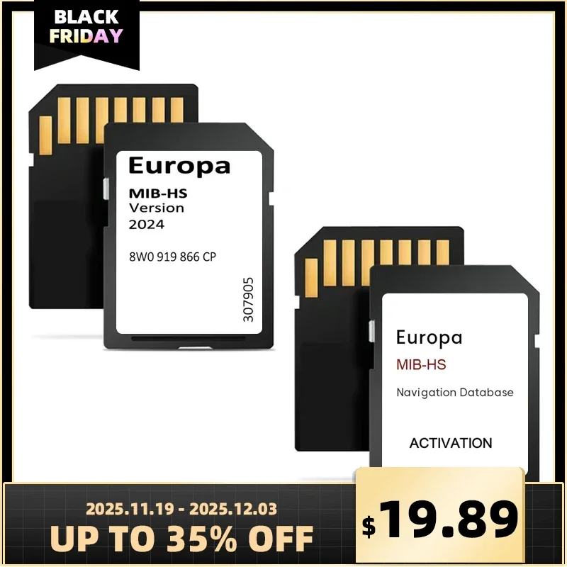 

8W0919866CP Memory OEM SD Card MIB-HS Navigation Upgrade 2024 Europe UK map system for Audi 2015-2020 A3 A4 A5 S RS Q SQ RSQ Car