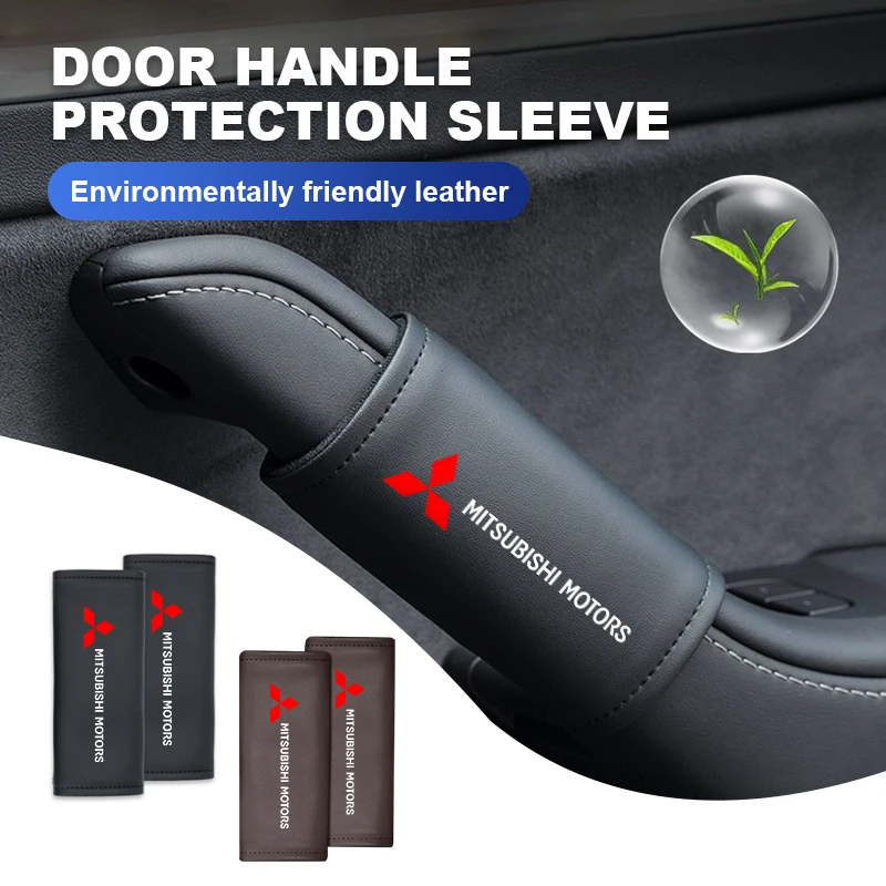 

Leather Car Door Inner Handle Protector Non-slip Accessories For Mitsubishi Outlander Lancer Eclipse Mirage Xpander Attrage