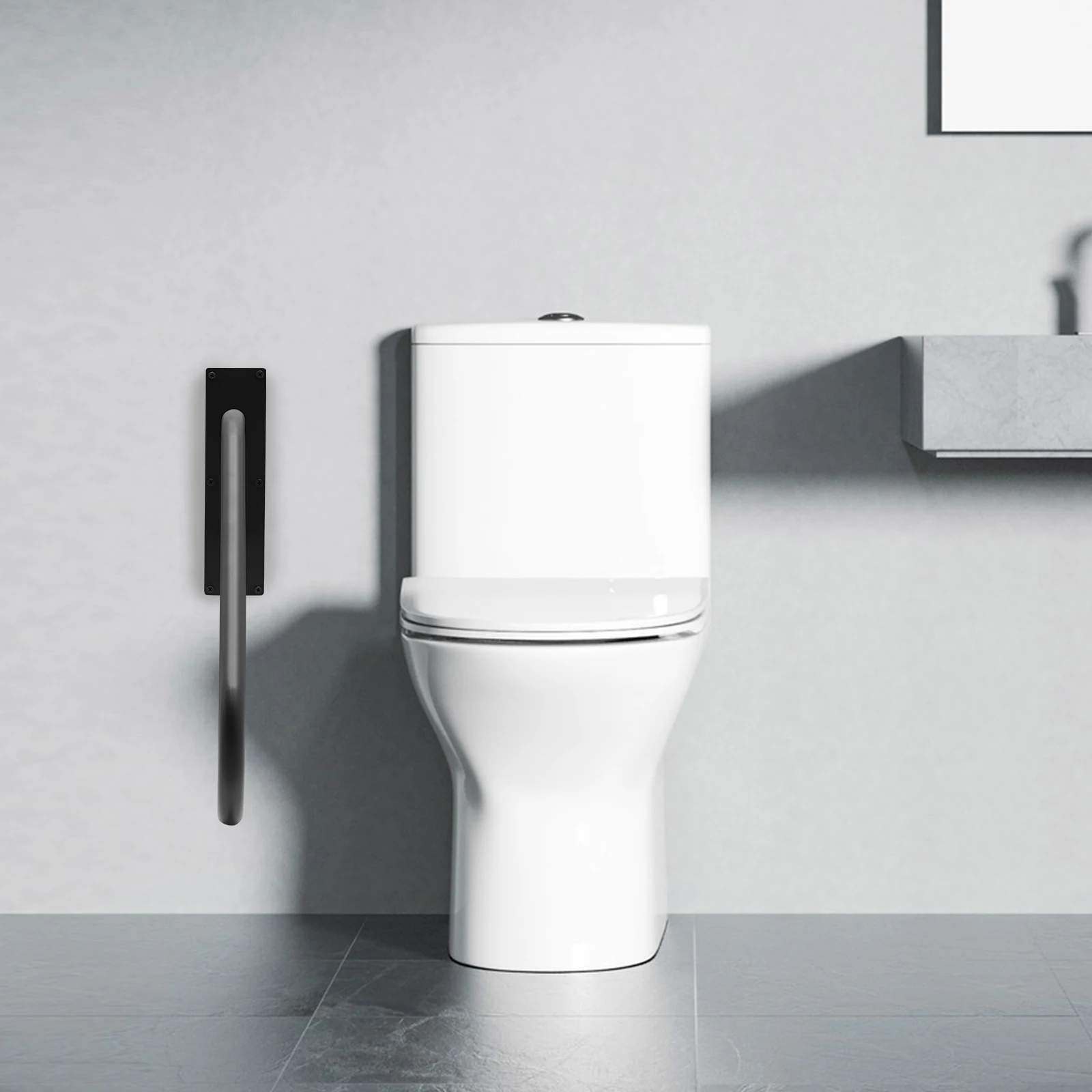 Metal Stair Railing with U-Shaped Elbow, Cross Bar Support, 660 lbs Capacity, Powder-Coated Finish, Corrosion-Resistant, Easy to