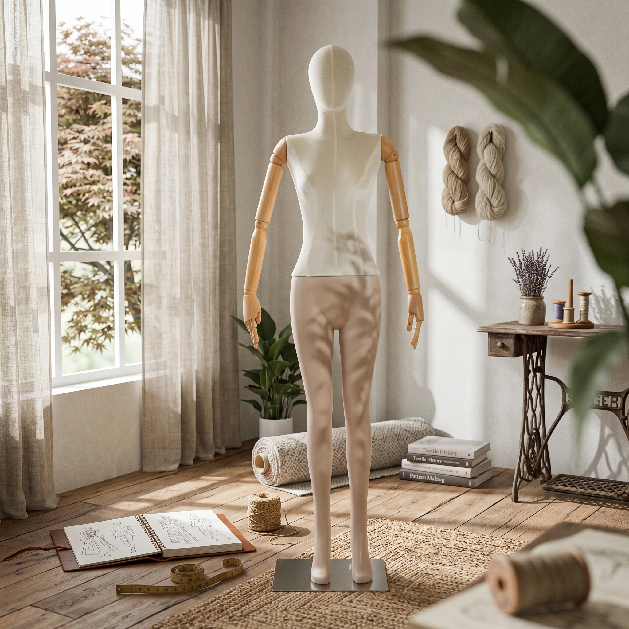 Female Full Body Mannequin Skin Tone Full Body Mannequin with Square Base Realistic Long-Lasting for Boutiques, Retail Stores