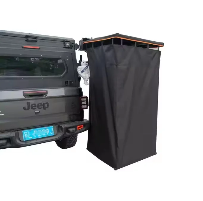 

Outdoor Camping Shower Tent Custom Logo Easy Assemble Aluminum Bath Toilet Car Side Tent