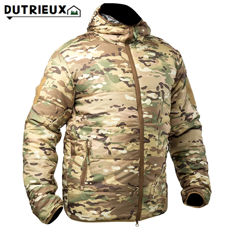 

Мужская теплая термокуртка с капюшоном, зимняя парка, военная камуфляжная одежда, весна, новый бренд, легкий вес