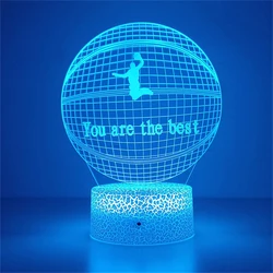 Children's Basketball Night Light 3D Illusion Light 16 Color With Remote Control LED Light Ambient Light Dimmable Christmas Gift