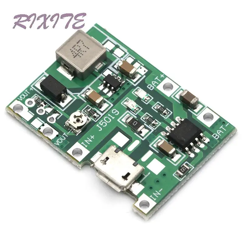 Mới Lithium Li-ion 18650 3.7V 4.2V Pin Sạc Ban DC-DC Bước Lên Tăng Cường Mô Đun TP4056 DIY Bộ Phần