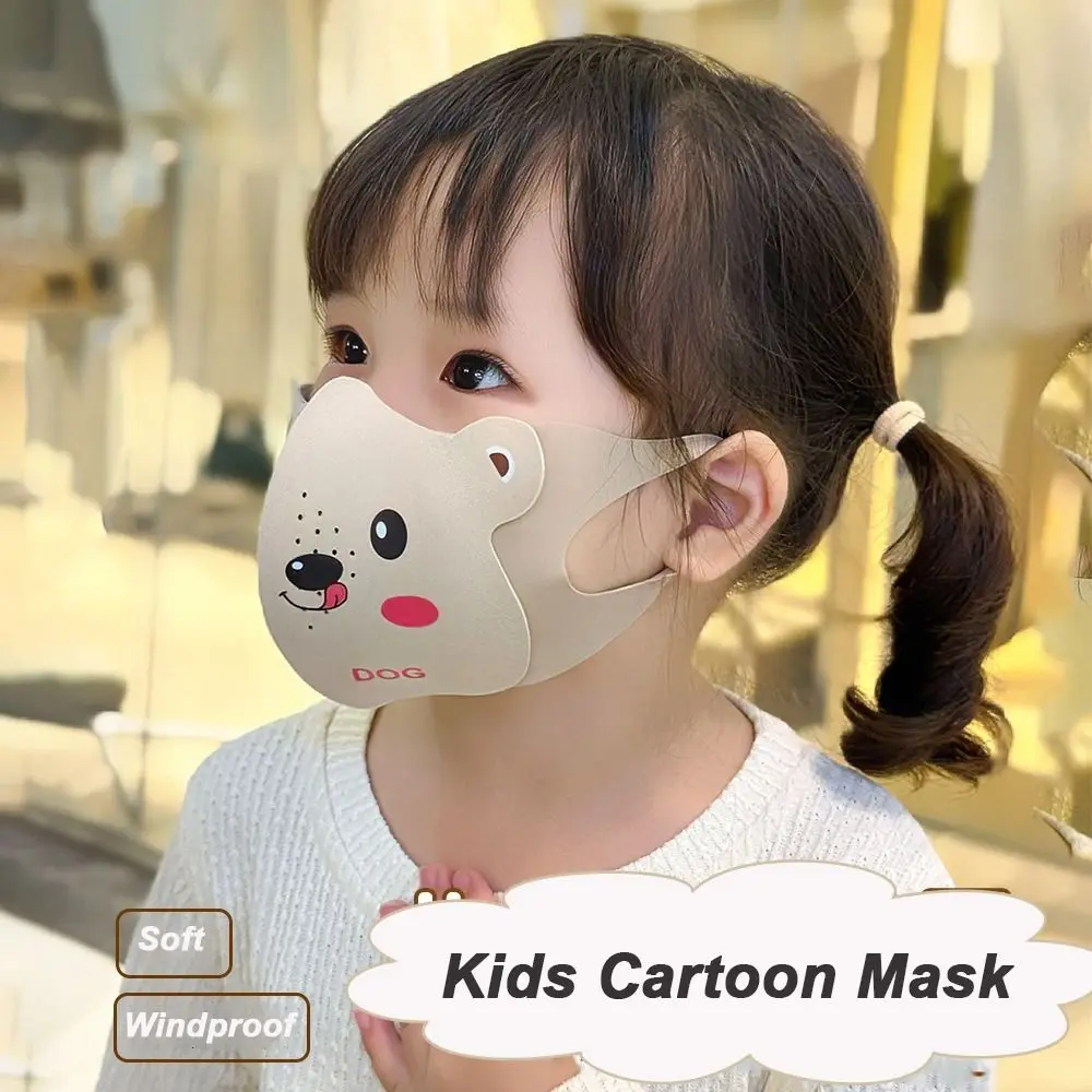 New Cartoon Kids 3D Mask Winter Warm Breathable Children's Mask Soft Windproof Printed Face Cover