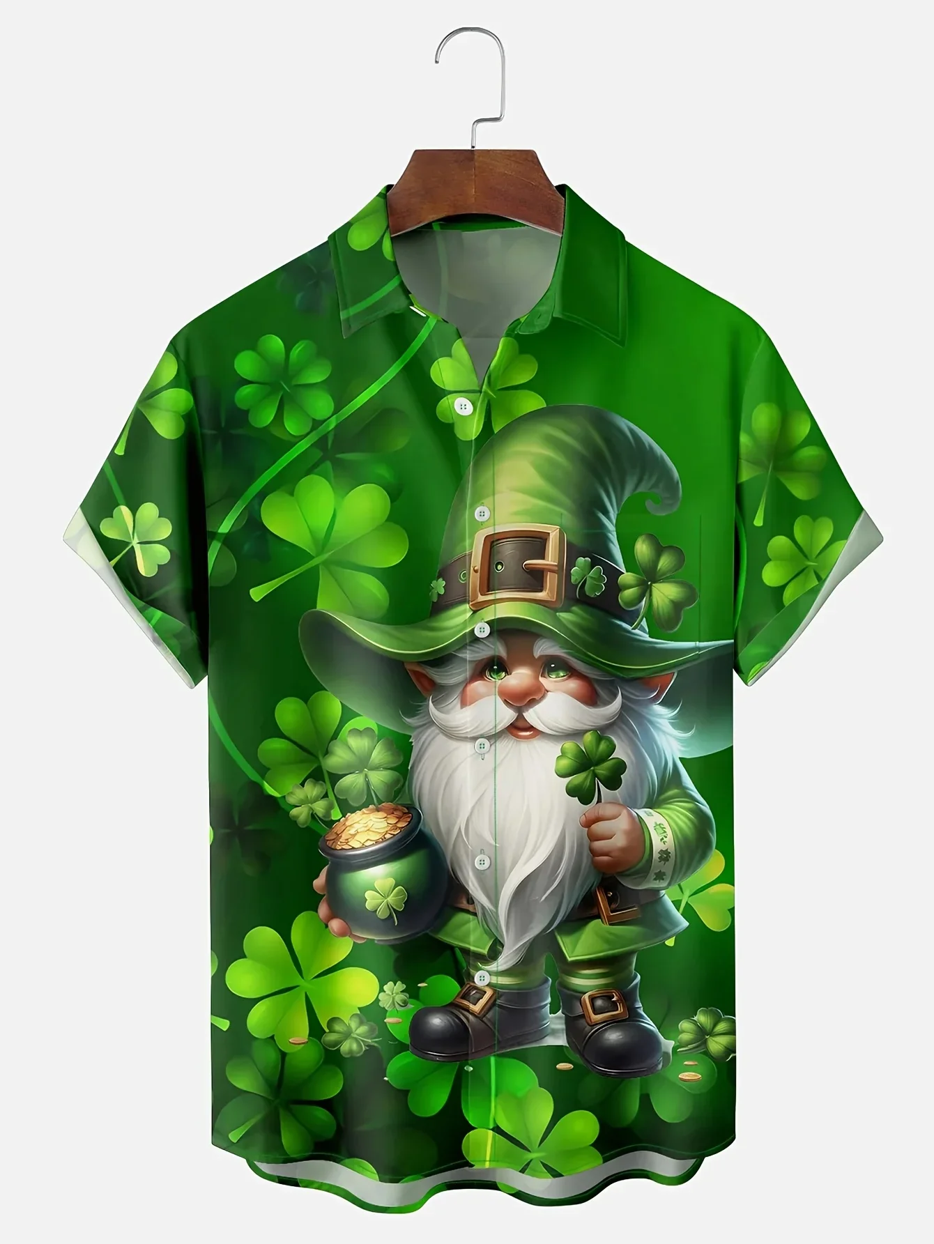 Men's Casual High Street Hawaiian Shirt Fashion Graphic Print Tshirt Button Front Lightweight Breathable Tops For Summer