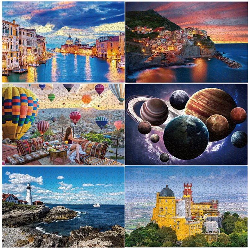 300/500/1000 Pieces/Set Puzzle Toy Puzzle Picture Landscape Puzzle Adult Toy Children Game Puzzle Toy Best Gift For Adults