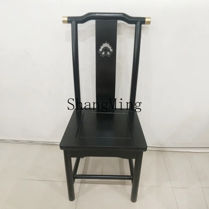 

SM Chinese-style solid wood chair antique carved oak chair hotel restaurant Chinese-style classical dining chair