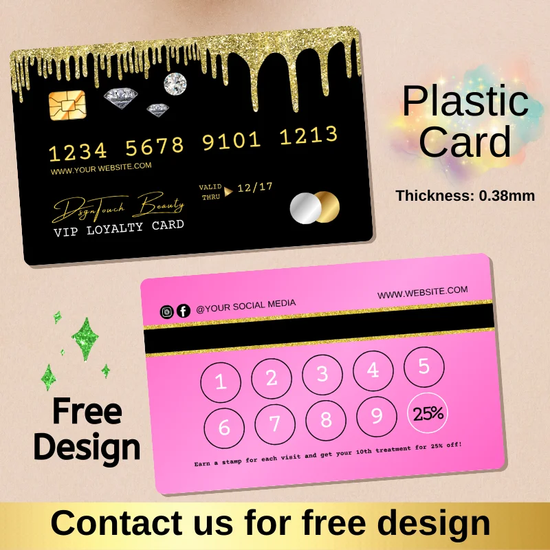 

DsgnTouch PVC Business Cards Customisable Printing Diy for Business Plastic Credit Cards Durable Waterproof Thickness 0.38mm