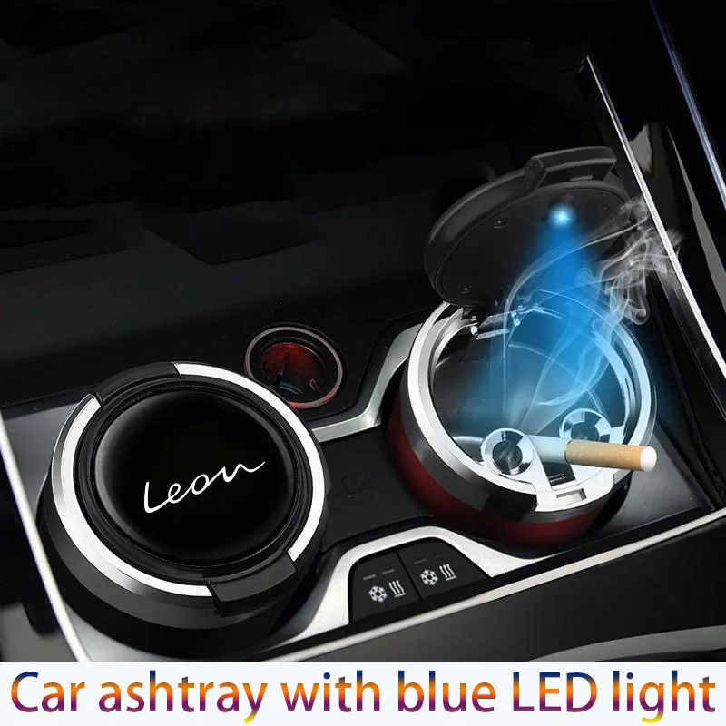 Car ashtray with blue LED light is suitable for SEAT Leon car interior accessories