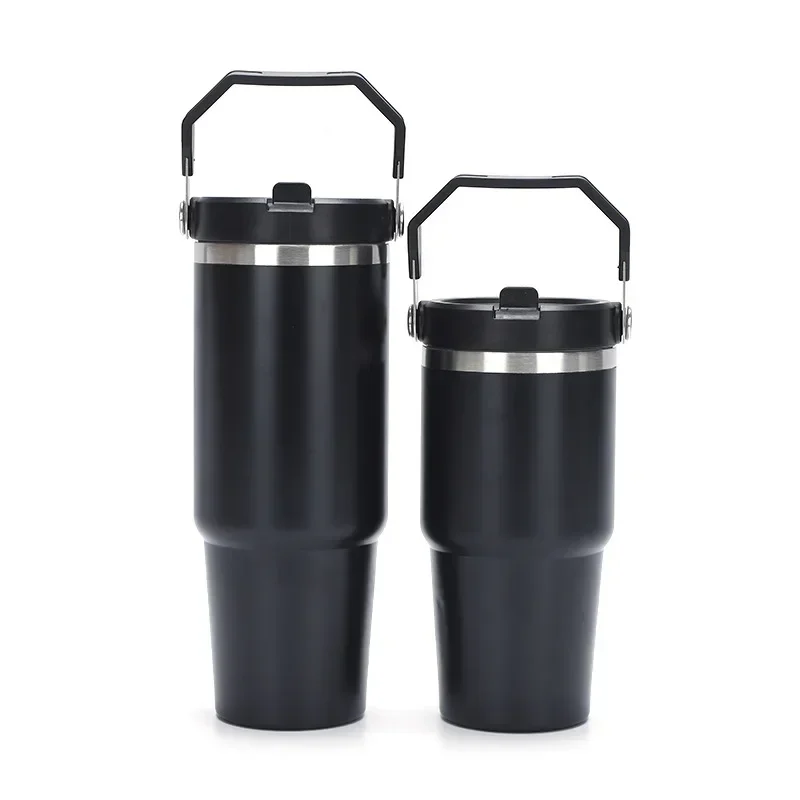 Büro Isolier becher tragbare Vakuum Stroh becher Edelstahl 30oz Auto tasse Outdoor Auto Vakuum