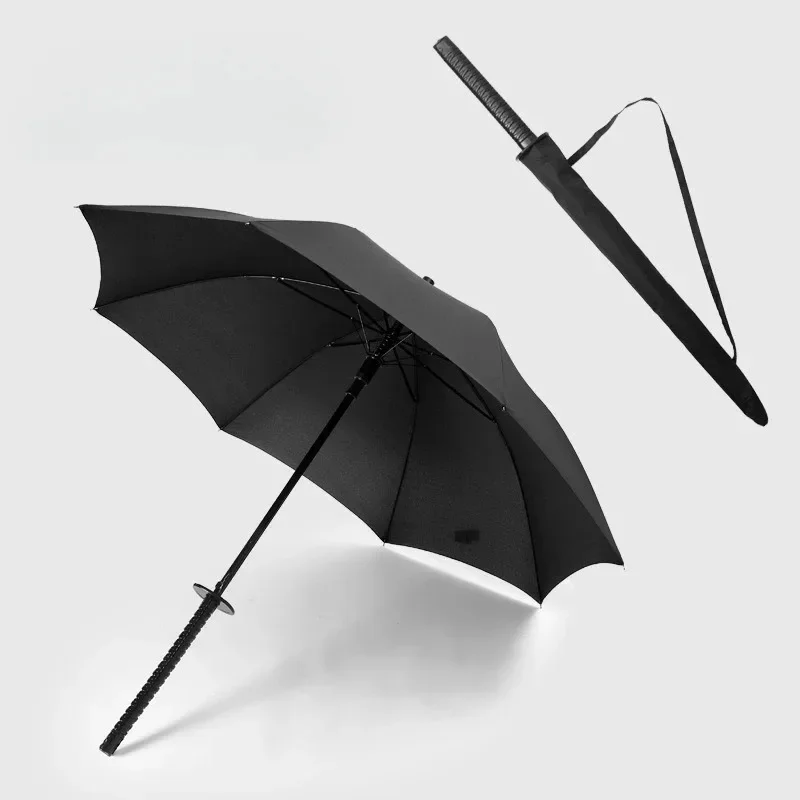 Creative Long Handle Large Windproof Samurai Sword Umbrella Japanese Ninja-like Sun Rain Straight Umbrellas Automatic Open