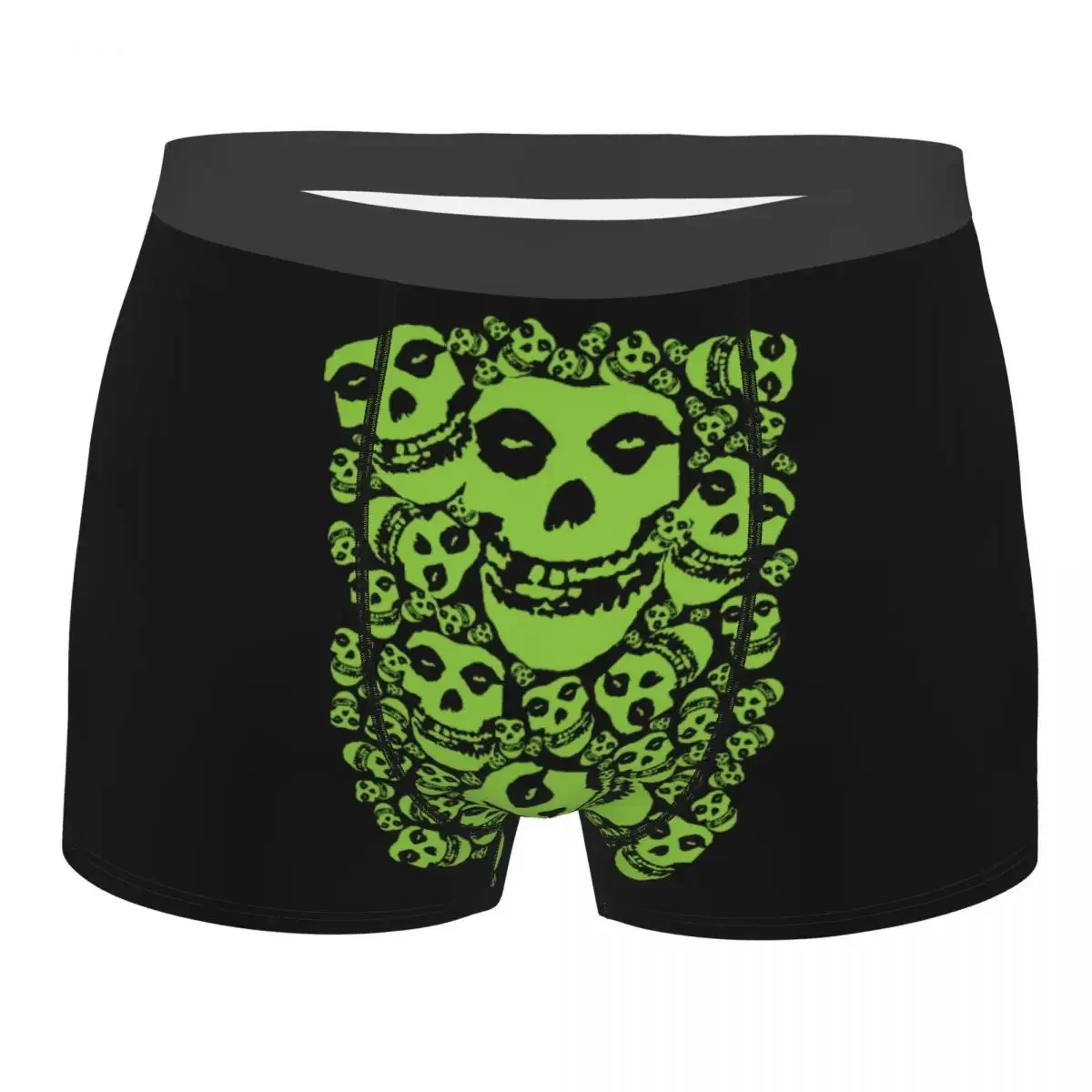 Custom Rock Punk Band Misfits Skull Face Underwear Male Printed Heavy Boxer Briefs Shorts Panties Breathable Underpants