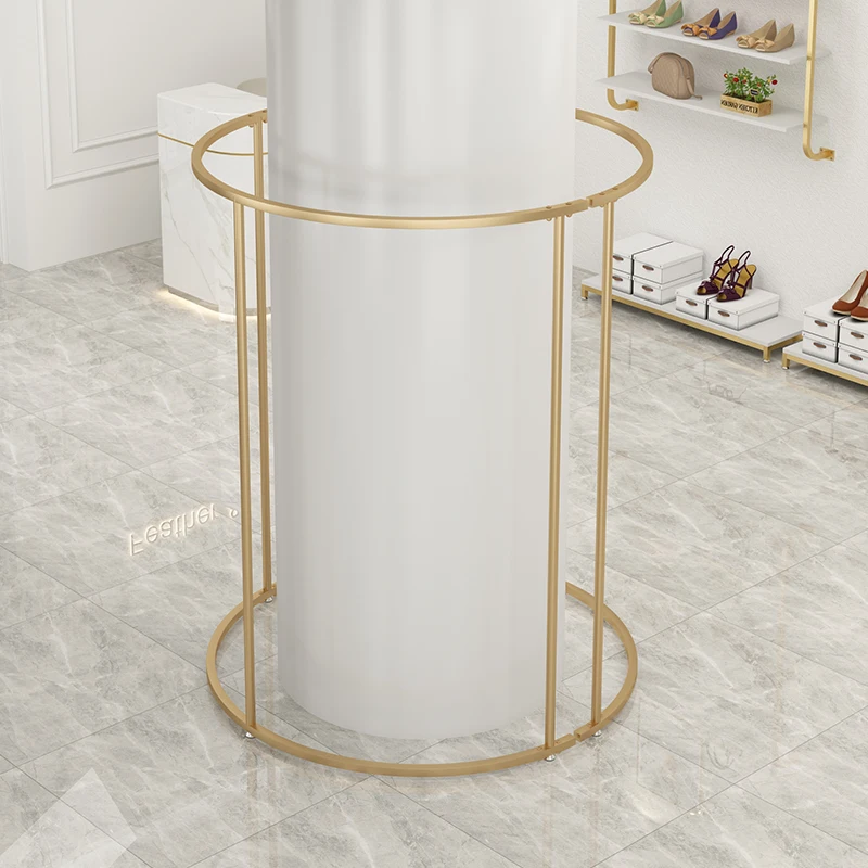 Clothing store display rack Semicircular Zhongdao hanger Floor-to-ceiling women's clothing store display rack Store middle shelf