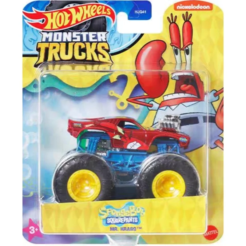 متوفر في المخزون مجموعة سبونجبوب الأصلية من Hotwheels Bigfoot Car Pie Big Star Crab Boss Octopus Brother Hjg41 المقتنيات المشجعين هدايا لطيفة