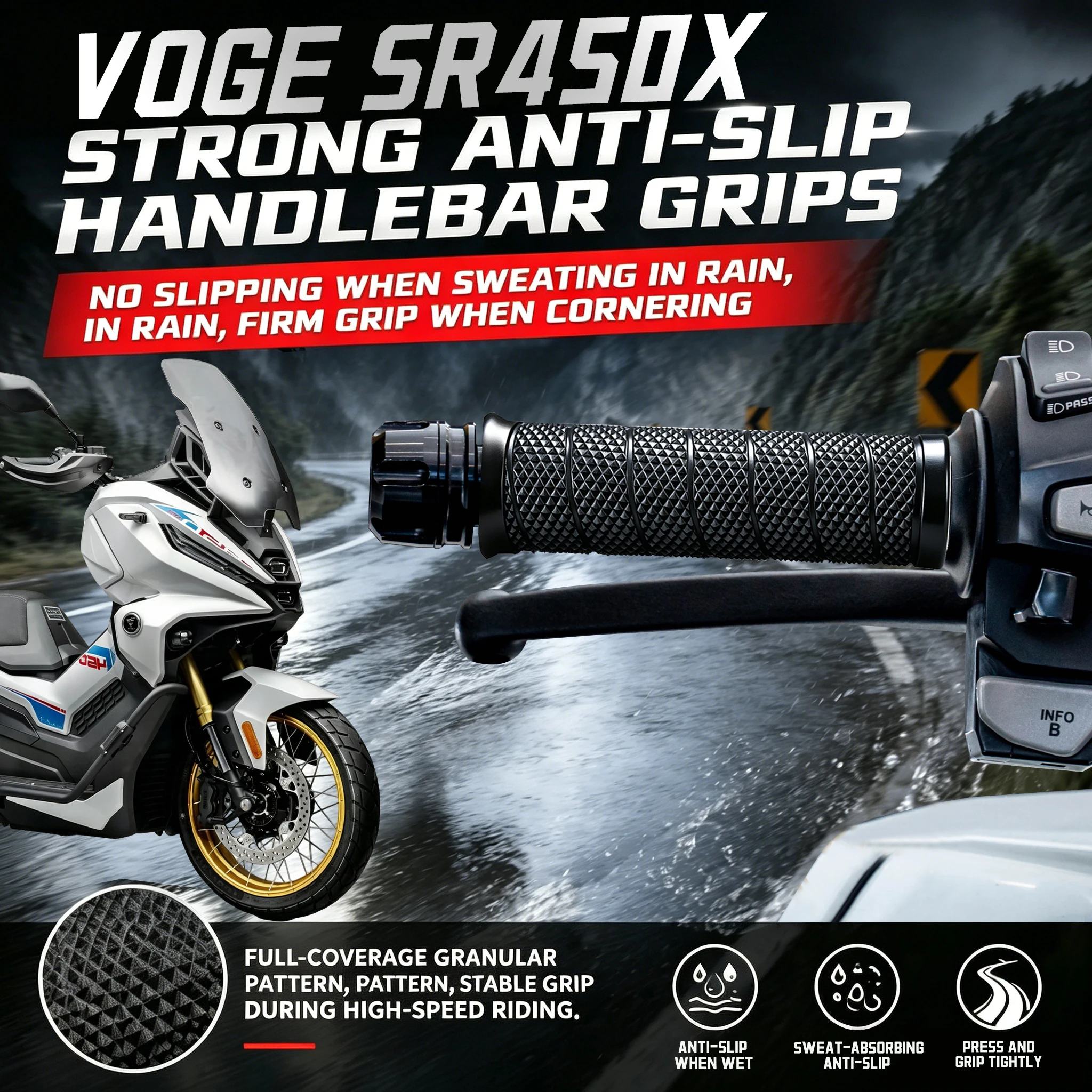 Suitable for the Wuxi SR450X riding motorcycle, these gloves feature strong anti-slip grips, anti-fall protection, cold and heat
