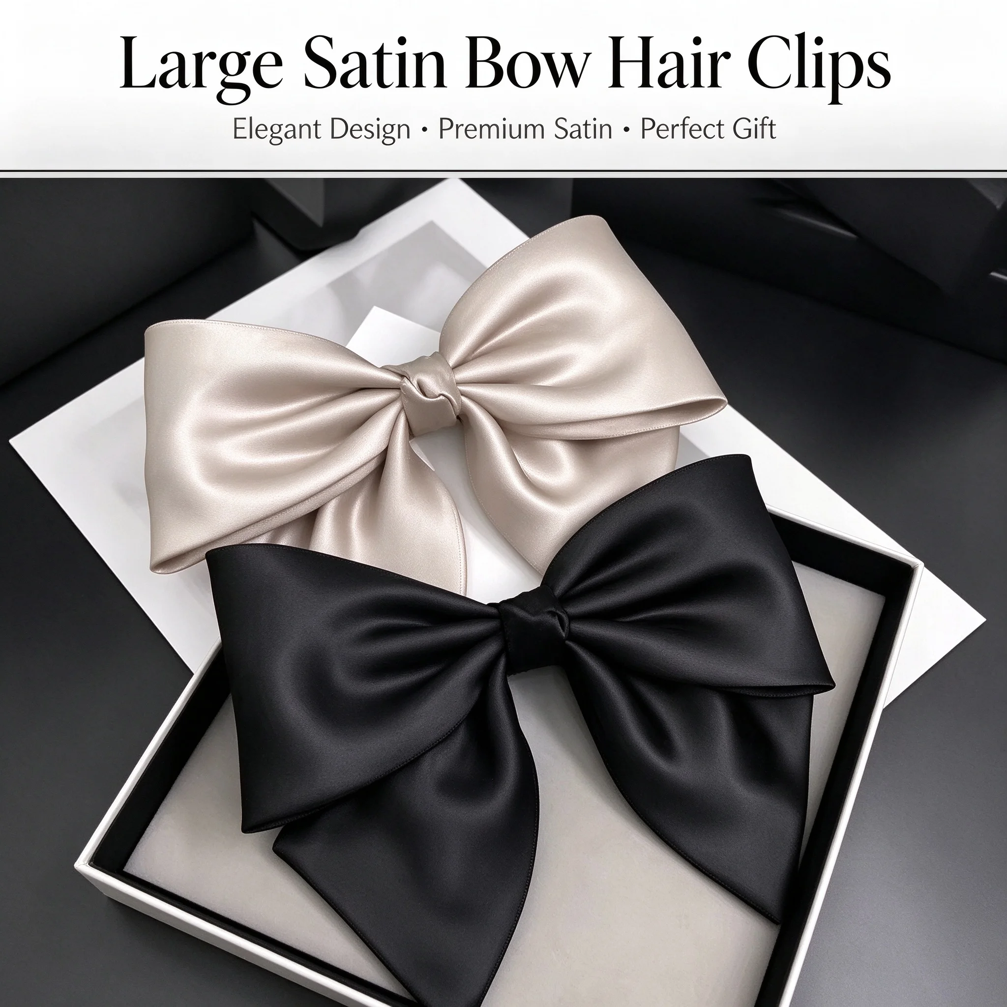 Frauen Bogen Band Haar Clip Mode Einfache Feste Satin Frühling Clip Haar Pin Elegante Retro Stirnband Clips Mädchen Haar Zubehör – Detail 2