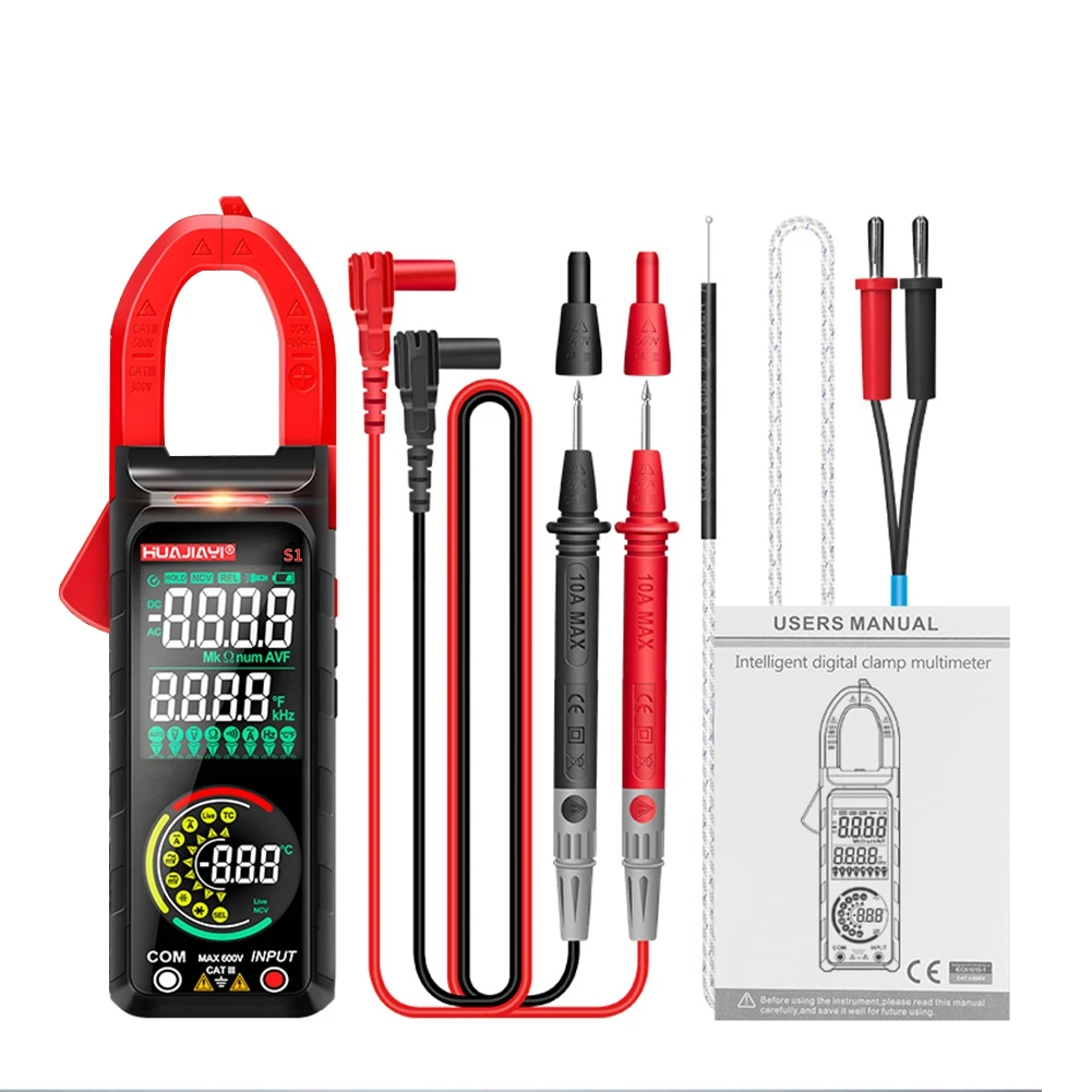 HUAJIAYI Smart Professional Pliers Ammeter AC DC Clamp Meter Digital Amperimetric Clamp Multimetro Amp Capacitance Ohm Tester