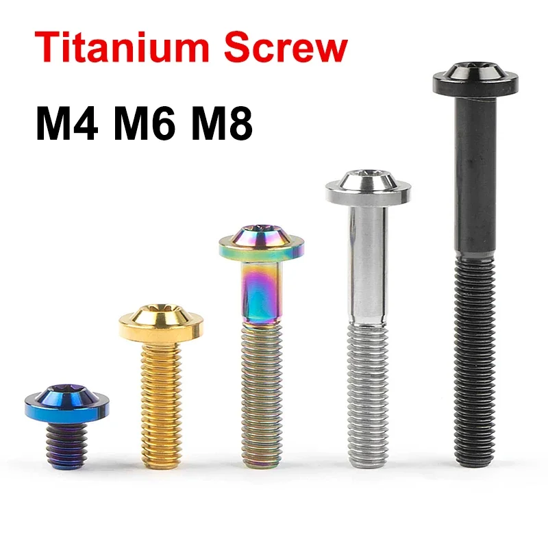 1Pc Titanium Screw M4 M6 M8*10/15/20/25/30/35/40/50/60/70mm Titanium Torx Socket Flange Button Head Screws With Collar Bolt