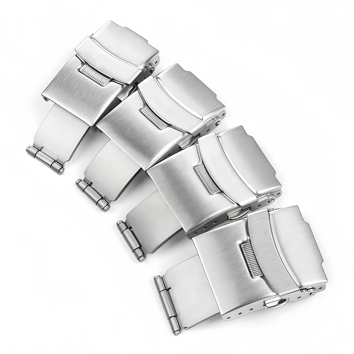 Edelstahl-Uhrenarmband-Verschluss Klappverschluss Doppel-Druckknopf 12/14/16/18/20/22/24mm Uhrenarmband-Ersatzzubehör – Detail 6