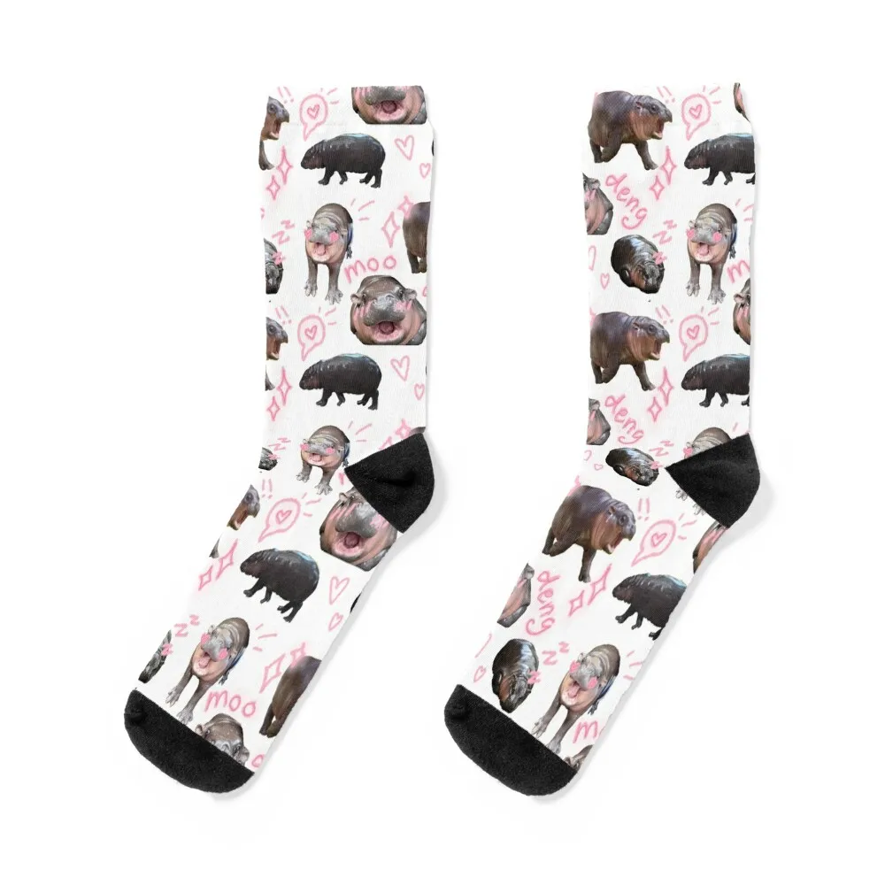 

MOO DENG IS SO CUTIE Socks shoes bright garter Men's funny sock Socks For Girls Men's
