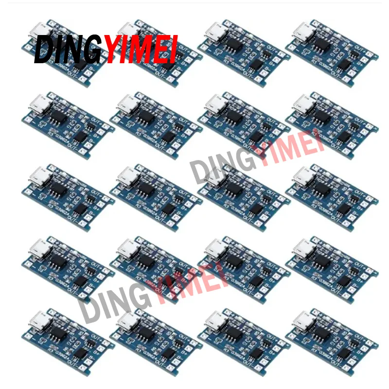 5Pcs Micro USB 5V 1A 18650 TP4056 Lithium Battery Charger Module Charging Board With Protection Dual Functions 1A Li-ion