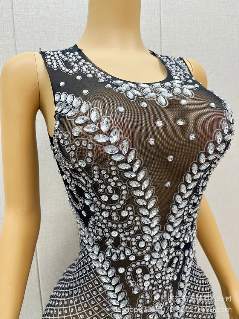 مثير البريق حجر الراين نموذج السجادة الحمراء المنصة فستان كوكتيل حفلة المشاهير مساء فستان فساتين امرأة حفل زفاف فاخر