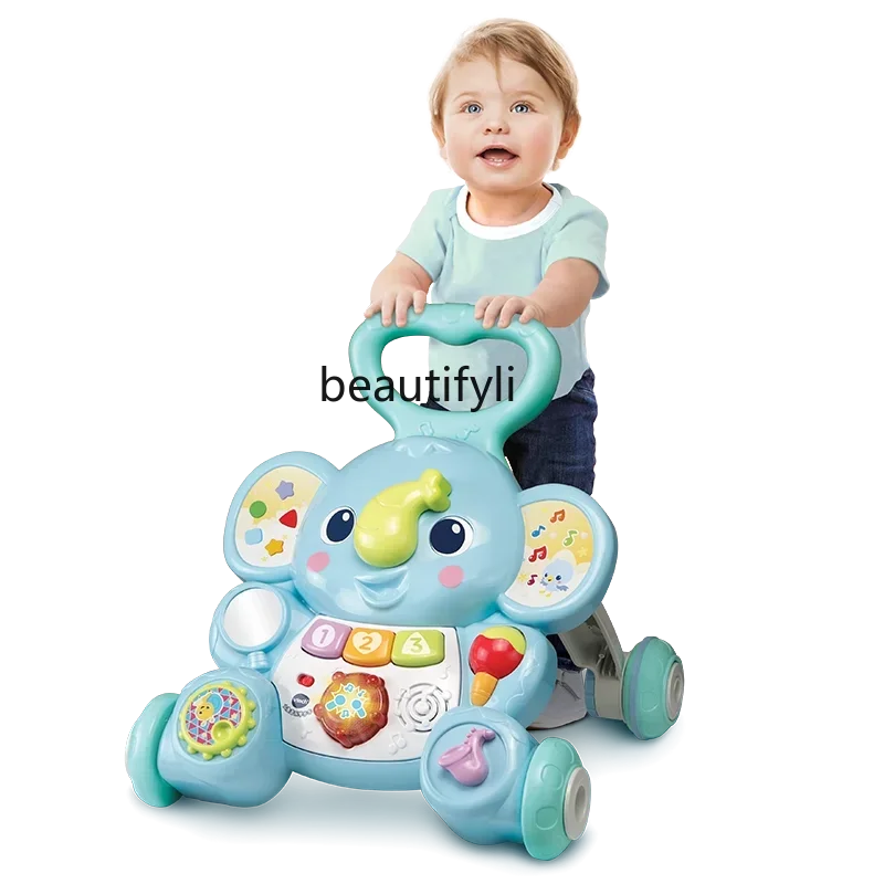 Elephant walker infant baby hand push walker child walking push music