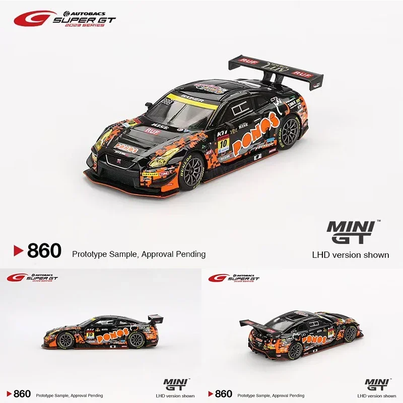 

MINIGT 860 In Stock 1:64 GTR R35 #10 Ponos Gainer Diecast Diorama Model Collection Miniature Toys