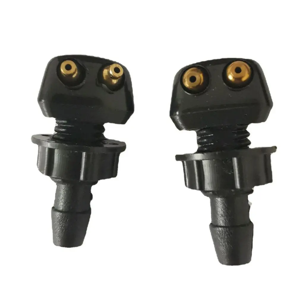 Car Friont Windshield Wiper Nozzle Jet Sprayer Kits 1 Pair Universal Sprinkler Water Fan Spout Cover Washer Outlet