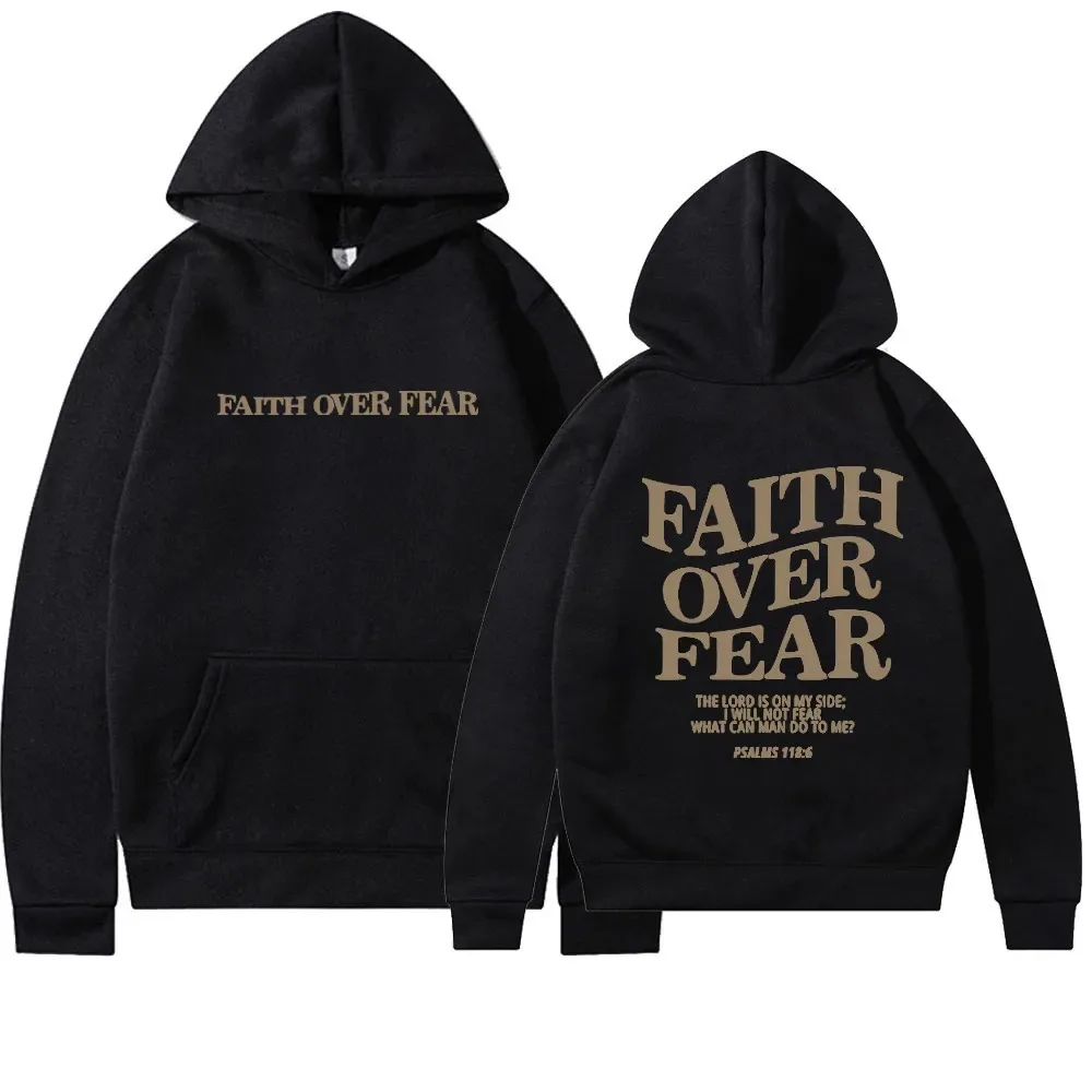 

Осень-зима 2025: Мужская и женская толстовка Faith Over Fear. Новая мужская толстовка с капюшоном. Высококачественная роскошь для мужчин и женщин.