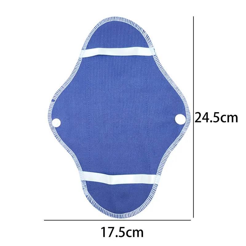 Reusable Cloth Pads For Periods Blue micro-fleece Inner Menstrual Pad With Wings Women Sanitary Day And Night Pads Washable Pad