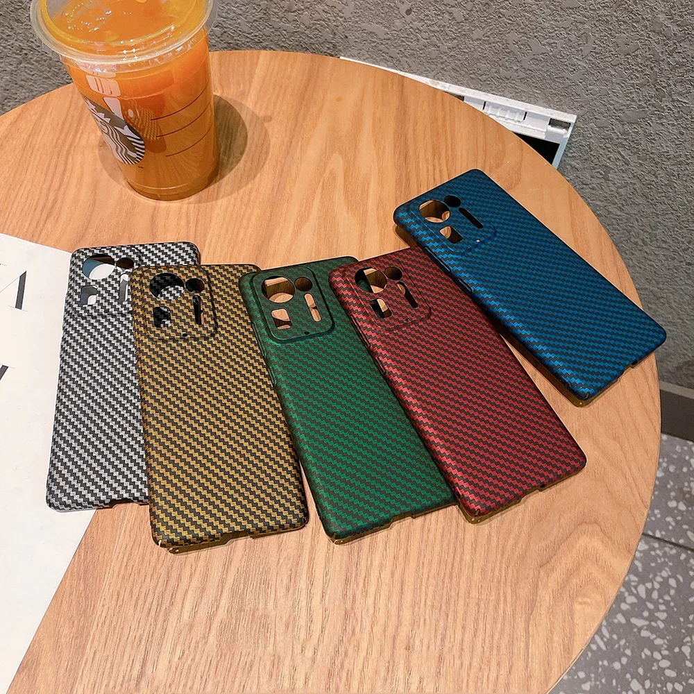 

Water Stickers Carbon Fiber Texture Case For Xiaomi Mi 13 Lite 12T 12S 12 Pro 12X 11i 11 Ultra 10 Poco F3 Hard Plastic Cover