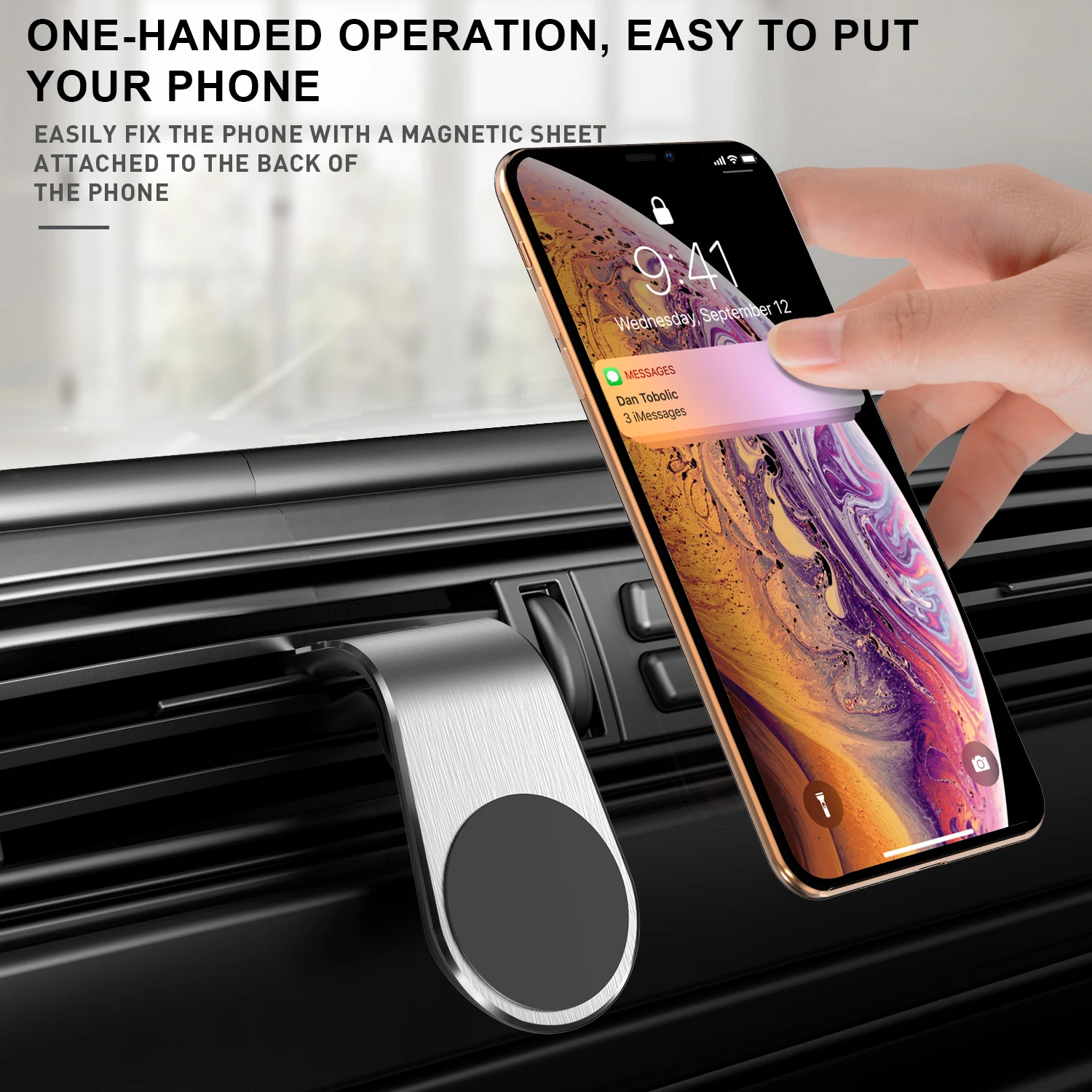 Universal Magnetic Car Phone Holder Clip Mount Car Stand For iPhone 15 14 Pro Max Samsung Mi Huawei Mounted Car Magnet Sticker