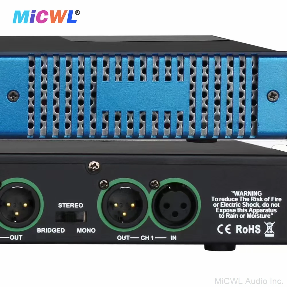 MiCWL الرقمية 1300 واط 2 قناة مكبر كهربائي 8Ω 1300 واط الصوت ميكروفونات الصوت XLR Power Preamps أمبير مع مفتاح الصوت