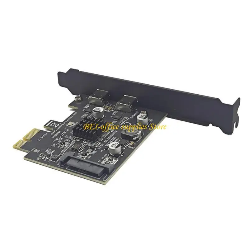 A9LC PCIe 1x a USB 3.2 Cards espansione 10gpbs USB C PCIE CARDS PCIE TESTA DOPPIO CON ADAPTER 15pin
