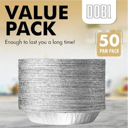 Disposable circular aluminum pot food packaging aluminum foil container E9195