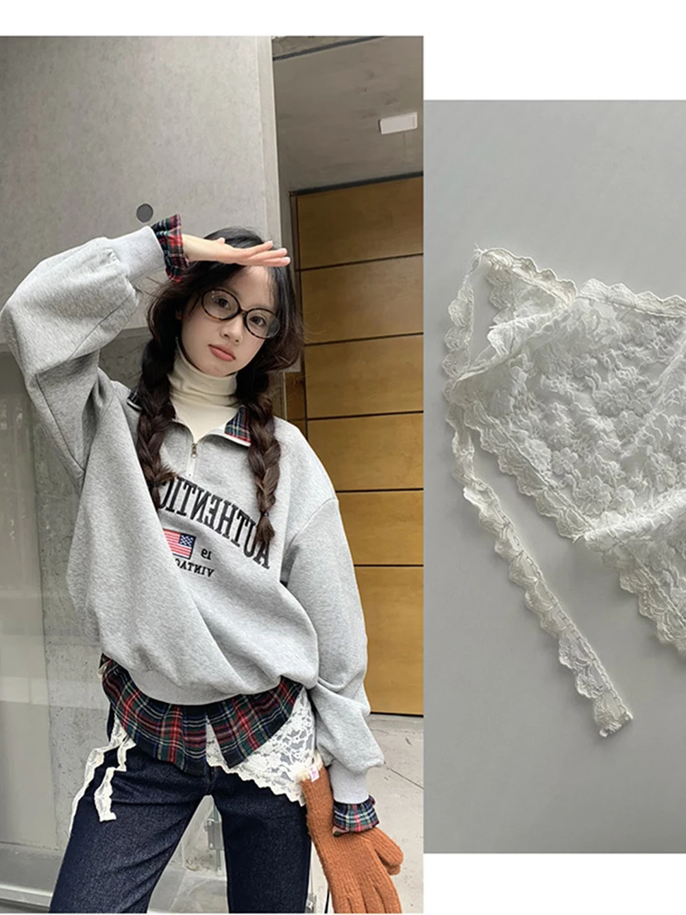 

High Waist Lace Skirt Women's Inner Wear Belted Overlap Decorative Waistband Hem Cover up City Commute Suitable