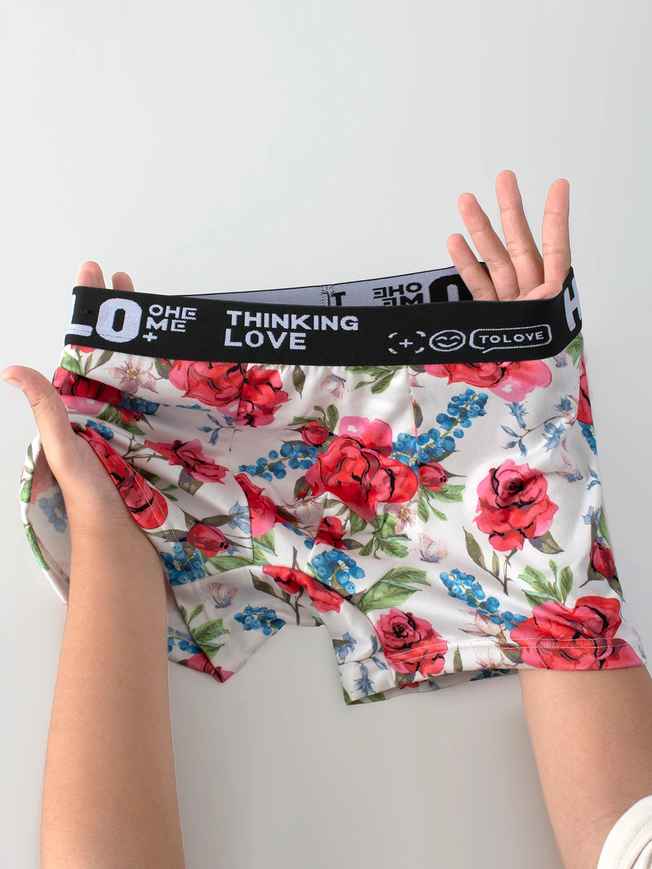 

Мужские трусы-боксеры с цветочным принтом, с индивидуальным поясом