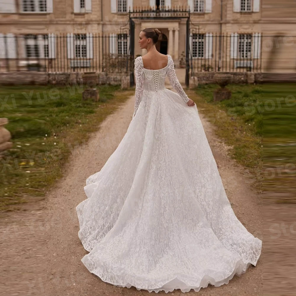 Abiti da sposa in pizzo da donna eleganti e affascinanti Vestido De Novia Graziosi abiti da sposa a maniche lunghe Robe De Mariée personalizzati