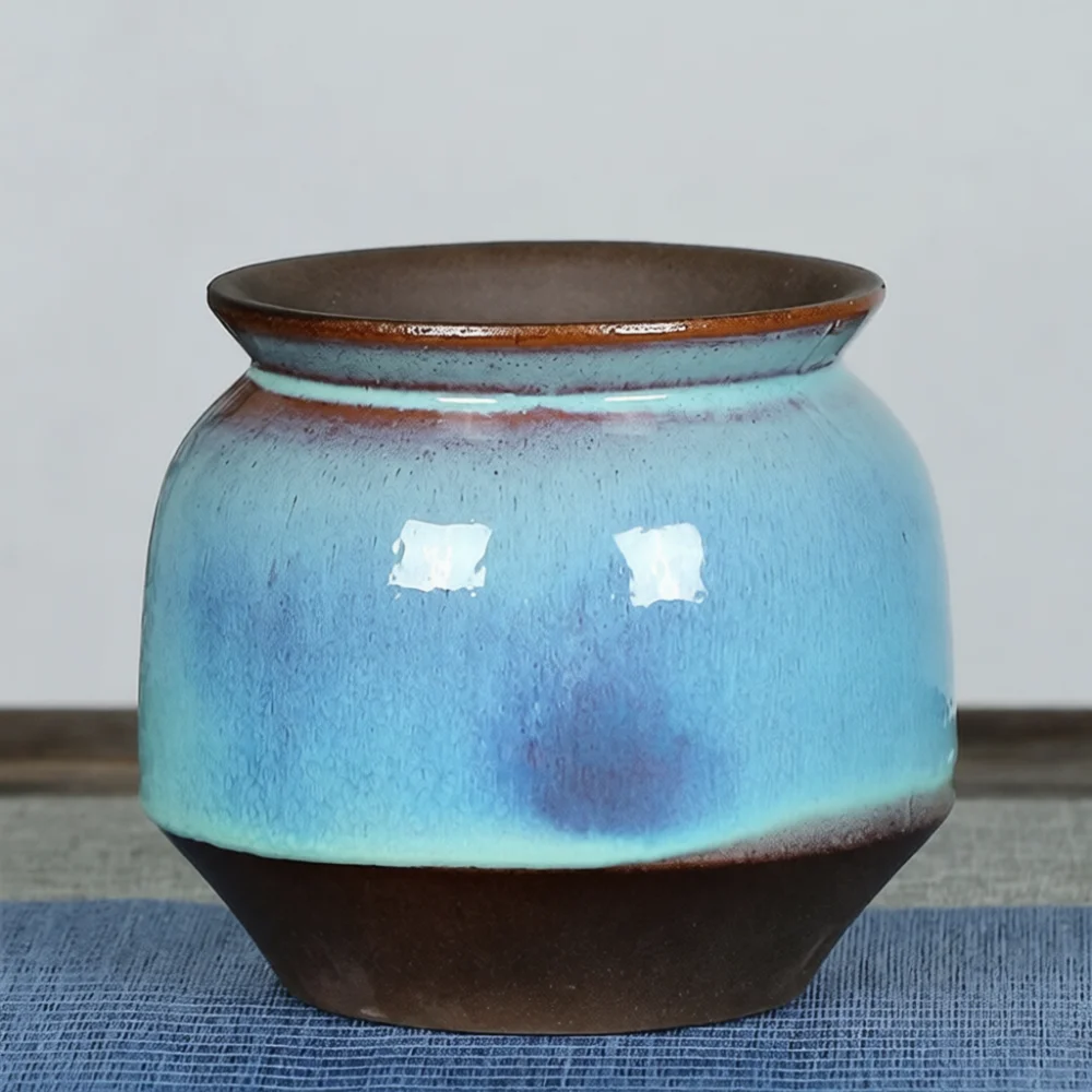 Breathable Yixing Zisha Planter Decorative Ceramic Flower Pot Succulent Basin Orchid Bonsai Minimalist Home Desktop Pot