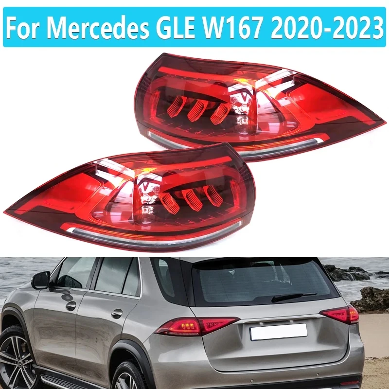 

Задние фары для Mercedes-Benz GLE W167 2020 2021 2022 2023, задний фонарь с лампой дальнего света, тормозной фонарь W1679063104 W1679063204