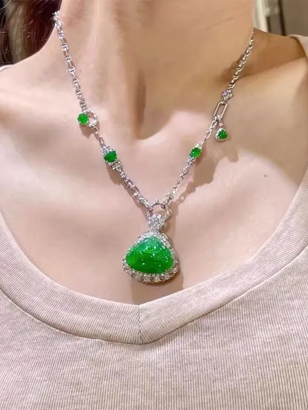 8k-ホワイトゴールド-diy-リンクネックレス翡翠ペンダントクラスプヘッドチェーンペンダントチェーン空のホルダー吊り下げロープファッションジュエリーアクセサリー