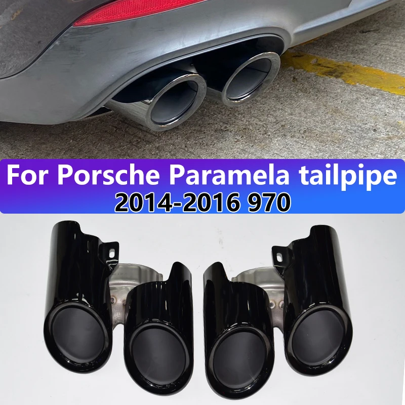 

For 2014 - 2016 Porsche Paramela 970 Exhaust Upgrade GTS Black Quad Nozzle Muffler Tip Exhaust Nozzle