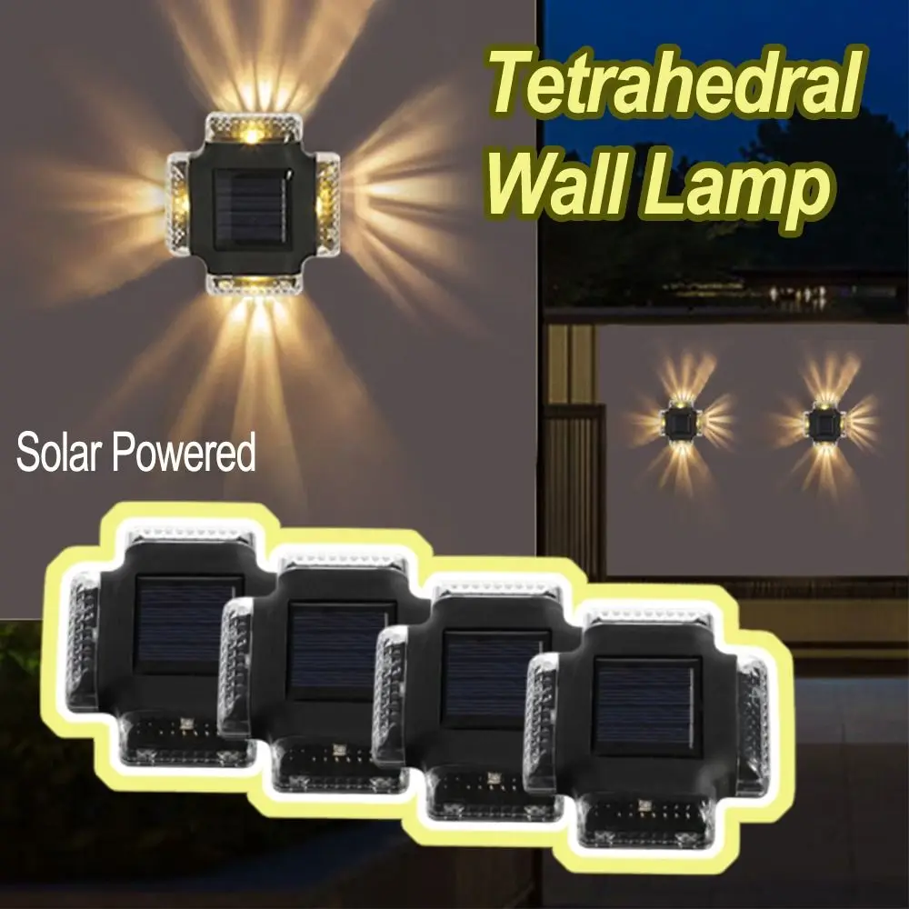 

4Pcs Polycrystalline Silicon Outdoor Solar Light 4 LED Beads Lightweight Garden Fence Light Solar Powered Waterproof