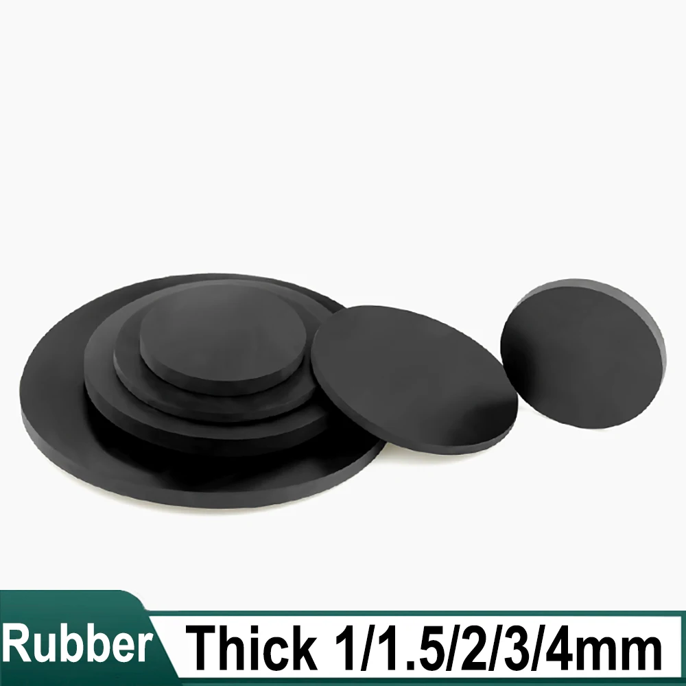

10Pcs Φ 5mm-100mm Black Rubber Solid Round Seal Gaskets Disc Thick 1/1.5/2/3/4mm