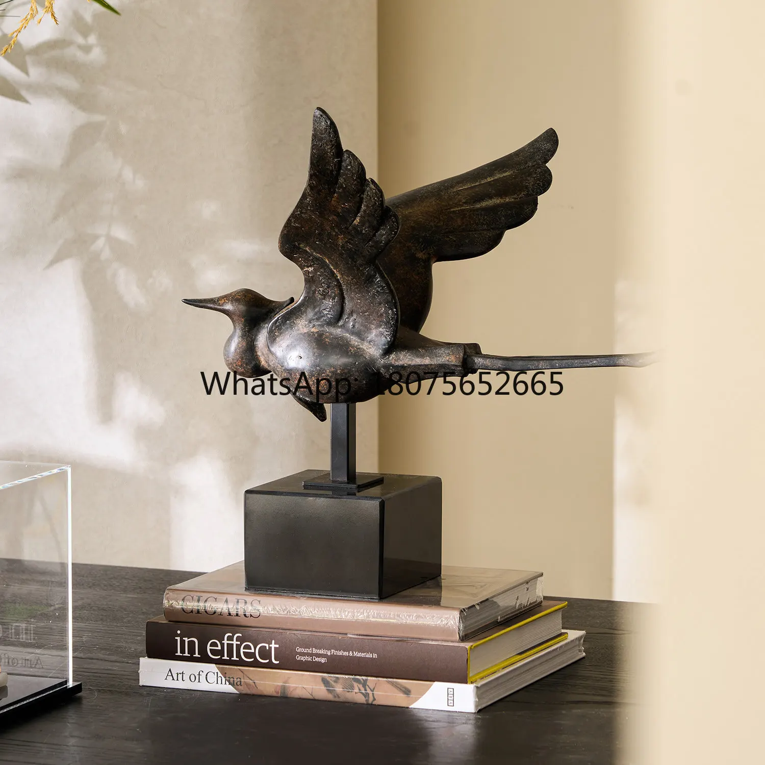 Living room tv cabinet decorations, vintage art sculptures, sideboard essentials