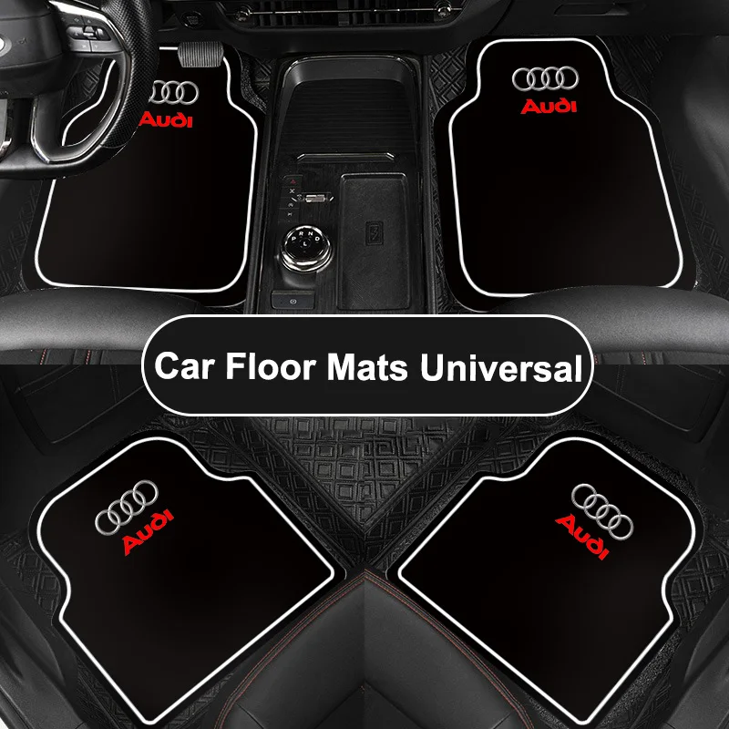 2/4PCS Car Non-slip Floor Mats Front Rear Auto Carpet Pad For Audi Sline RS A1 A3 A4 A5 A6 A7 A8 Q2 Q3 Q5 Q7 Q8 S1 S3 RS3 RS4 TT