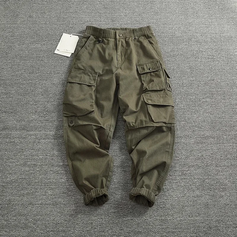 

2026 Men fashion bunches men woven wash American retro overalls men's fashion loose casual pants Spring